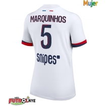 Camiseta Paris Saint-Germain Marquinhos #5 Visitante Equipación para mujer 2025-26 manga corta